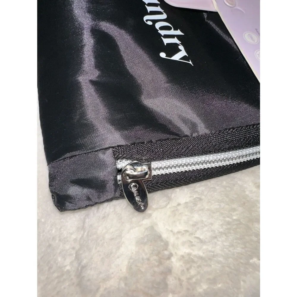 MIAMICA Black White “Laundry” Foldable Travel Laundry Zip Bag